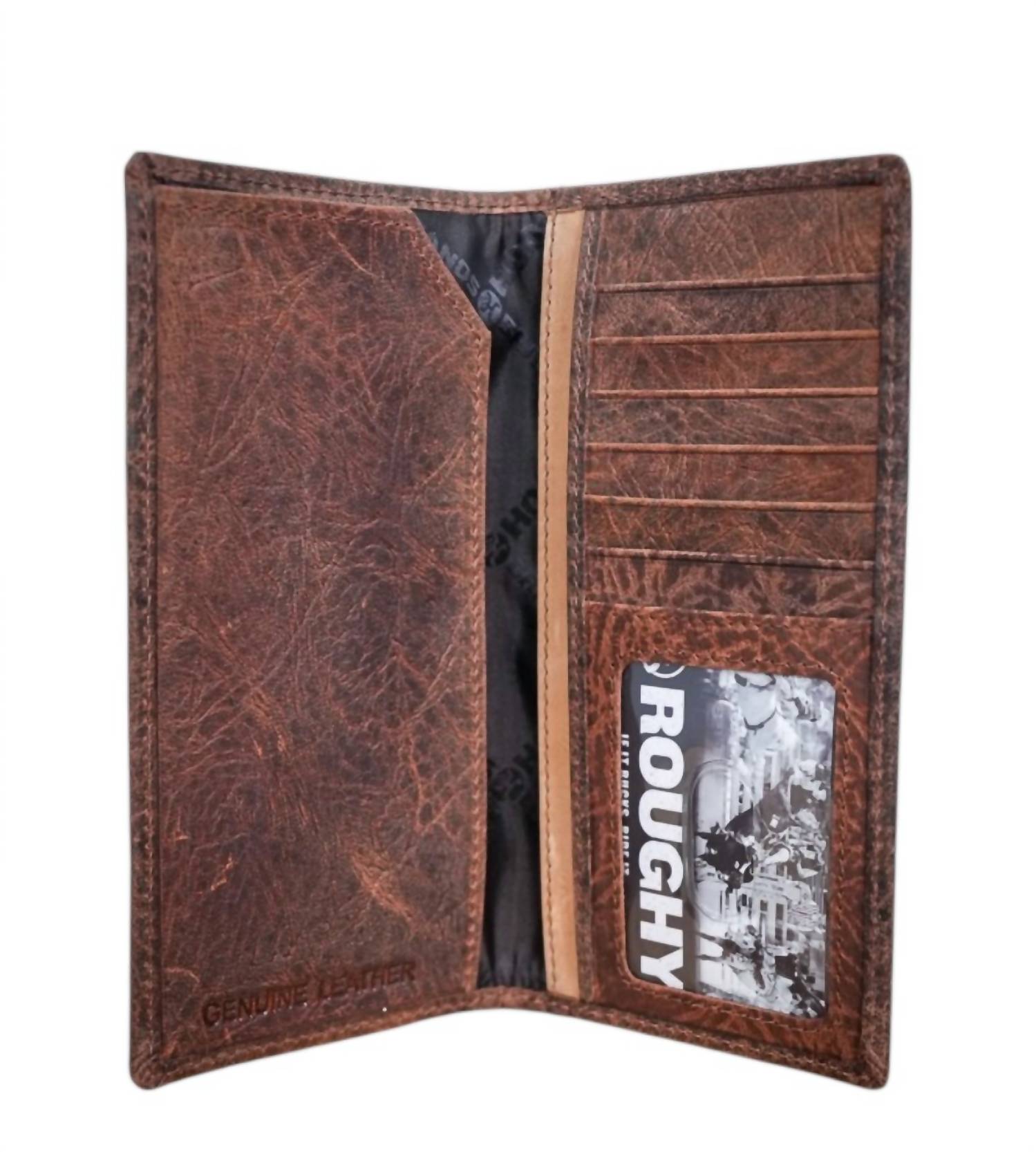 Hooey - Men's Roughy Ostrich Print Leather Diamond Patchwork Rodeo Wallet
