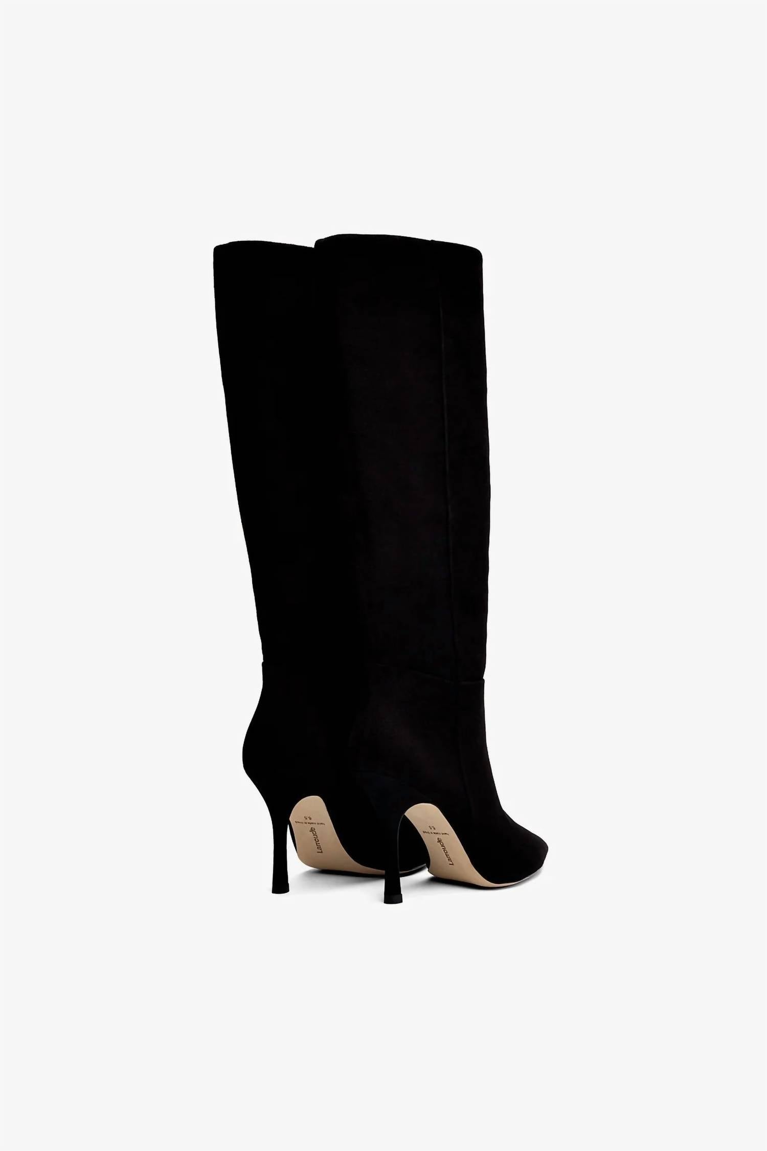 Larroude Women's Kate Hi Stiletto Pointed Toe Boots in black - women's shoe - alternate view