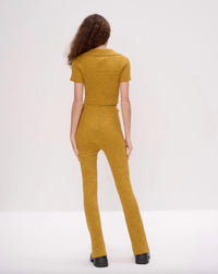 Another Girl - Space Dye Rib Keyhole Polo Top