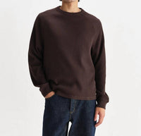 Wax London Riley Crew Sweater in dark brown - men's sweater