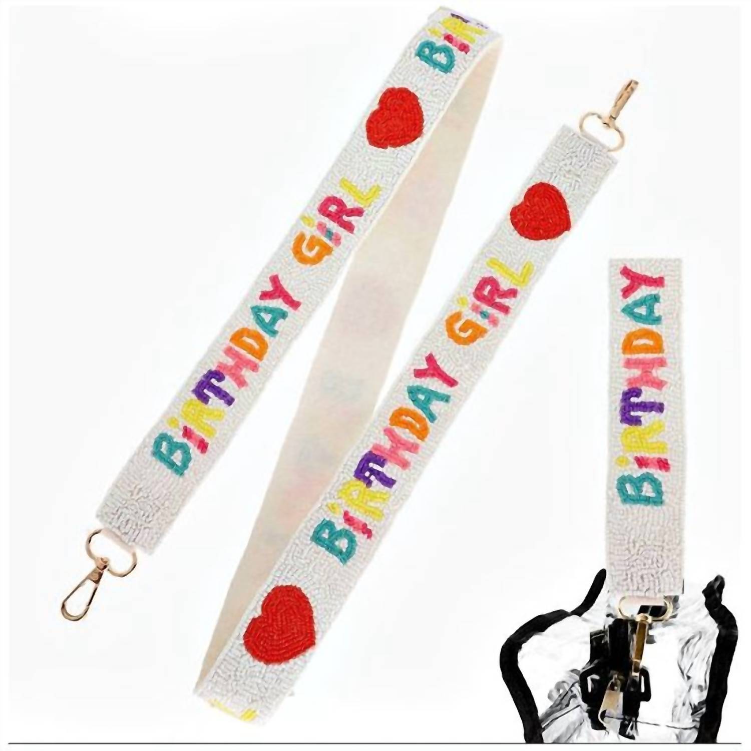 Sophia Collection Girl's Birthday Beaded Bag Strap in multi - women's item