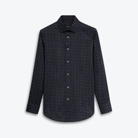 Bugatchi Uomo - Jimmy Chevron Print Ooohcotton Long Sleeve Shirt