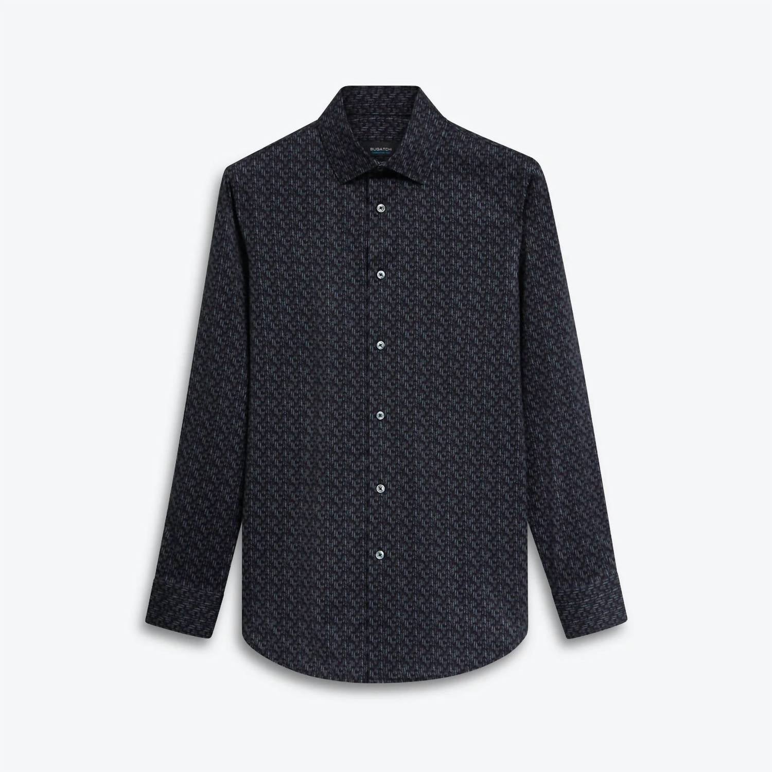 Bugatchi Uomo - Jimmy Chevron Print Ooohcotton Long Sleeve Shirt