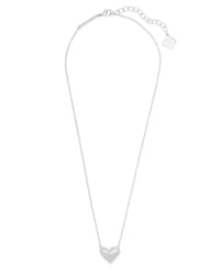 Kendra Scott Women's Ari Heart Pendant Necklace in ivory mother of pearl - women's jewelry - alternate view