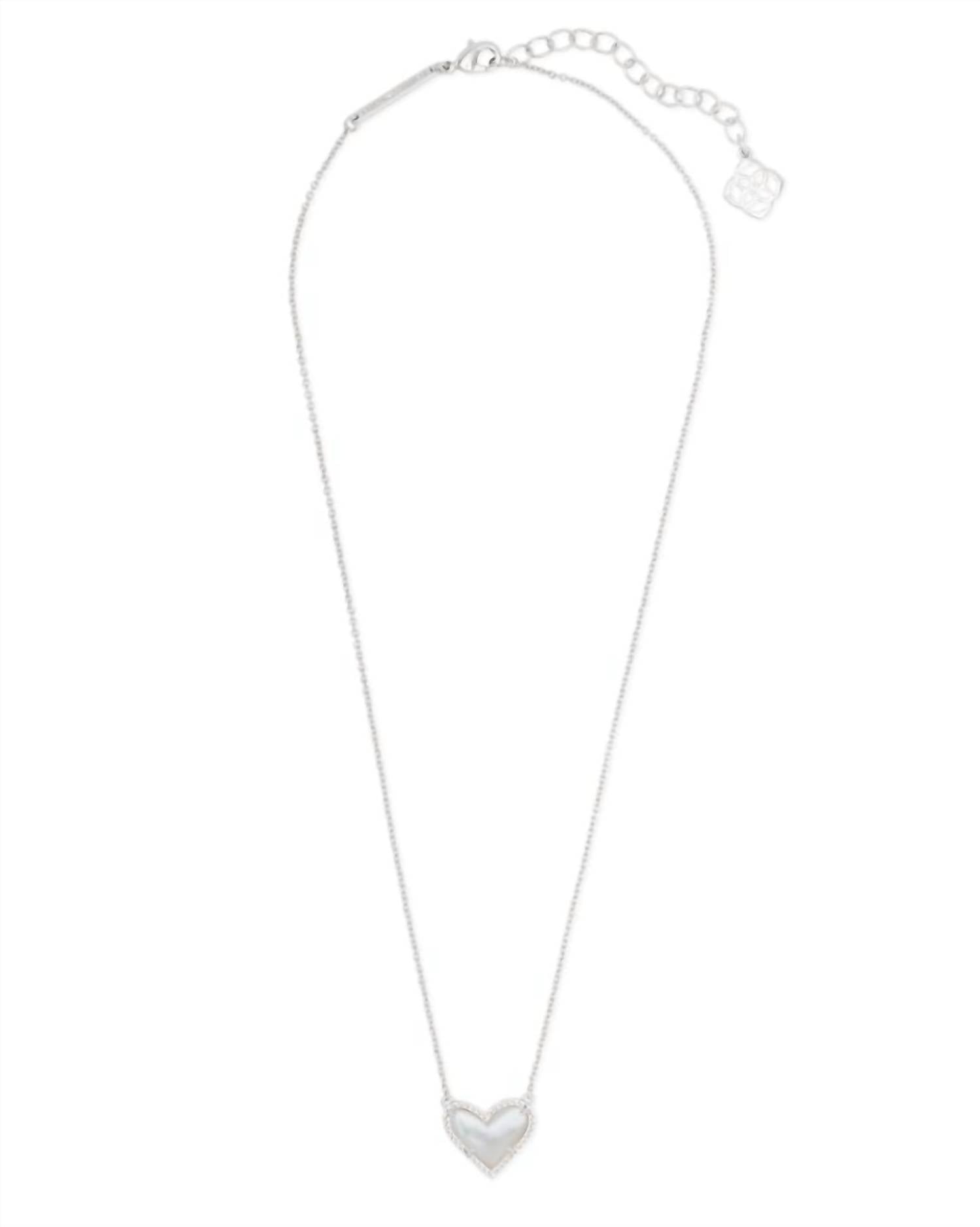 Kendra Scott Women's Ari Heart Pendant Necklace in ivory mother of pearl - women's jewelry - alternate view