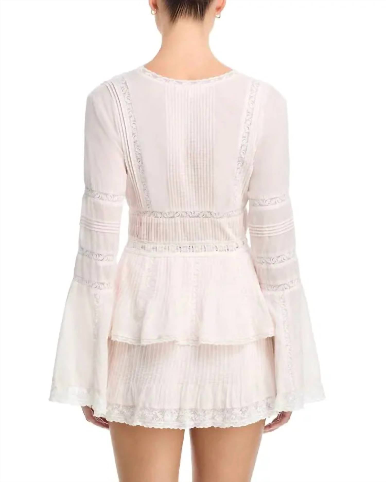 LoveShackFancy Kinsale Mini Dress in white - women's dress - detail view