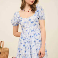 Blu Pepper - Floral Open Back Mini Dress