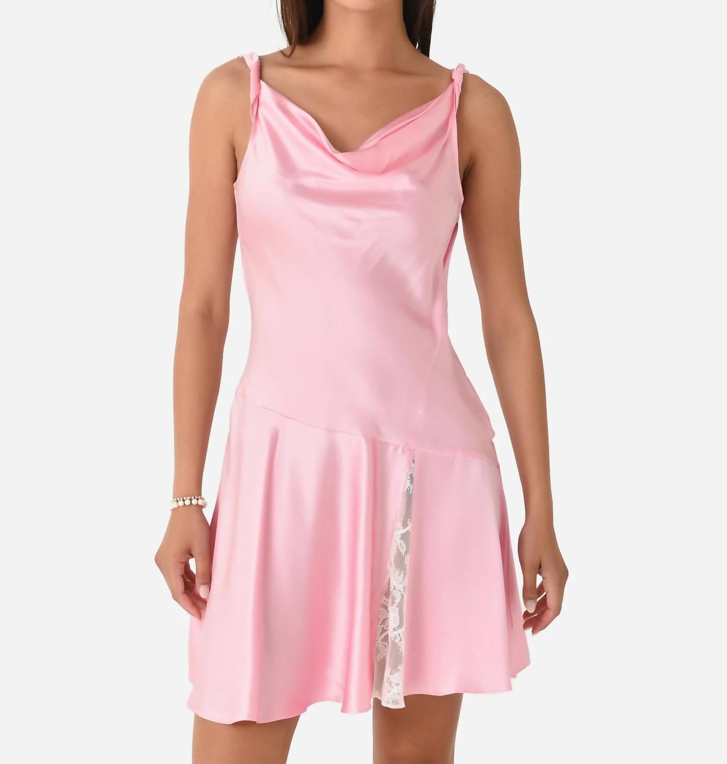 Loveshackfancy - Lionel Draped Lace Silk Mini Dress