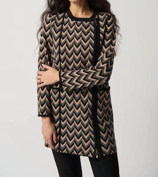 Joseph Ribkoff - Printed Jacquard Sweater Coat