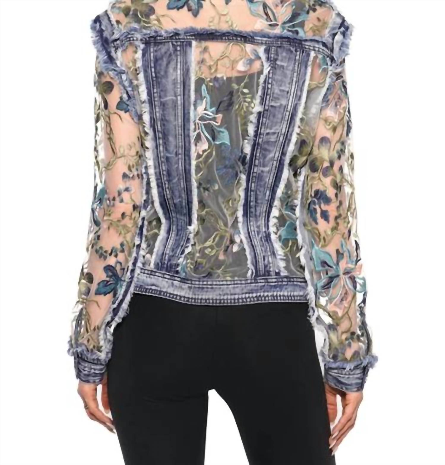 Adore - Denim Lace Jacket With Embroidery
