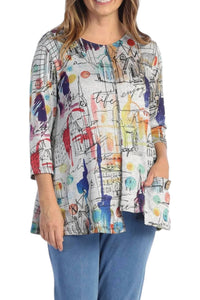 Jess & Jane - Mirage Fine Knit Contrast Seam Top