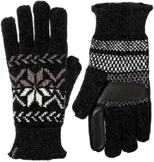 Women's Chenille Snowflakes Gloves