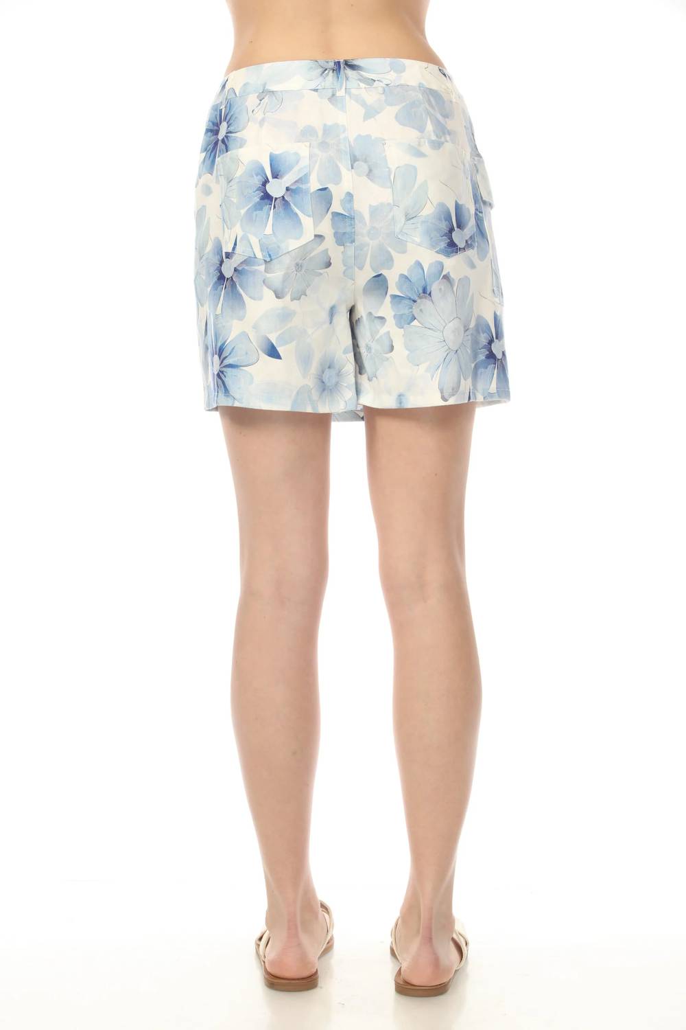 Charlie B - Floral Printed Linen Blend Wrap Skorts