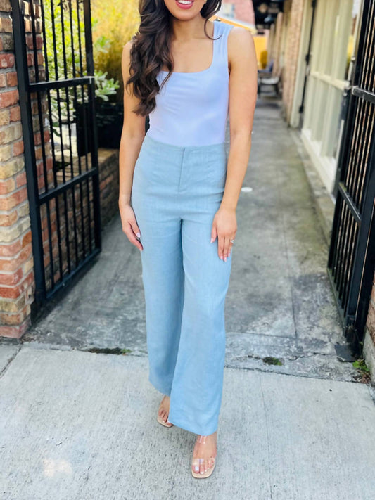 Olivaceous - Linen Wide Leg Pant