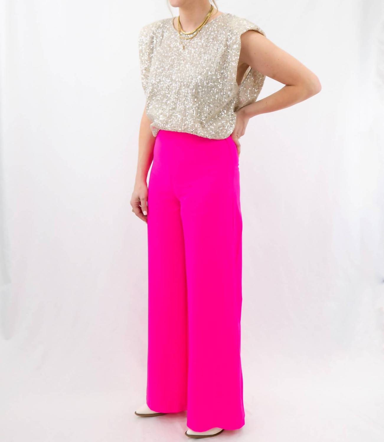 DO+BE High Rise Dress Pants in hot pink - women's pants