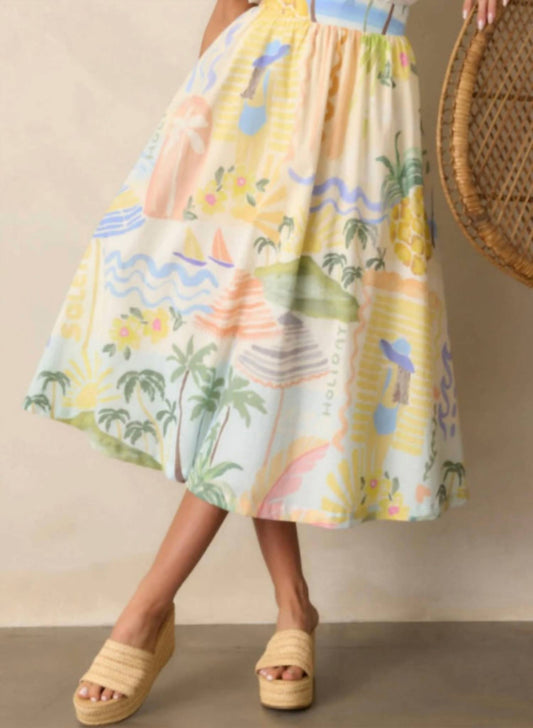 Prosperina - Citrus Splash Midi Skirt