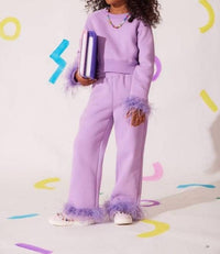 Lola + The Boys - Girls Feather Athletic Set