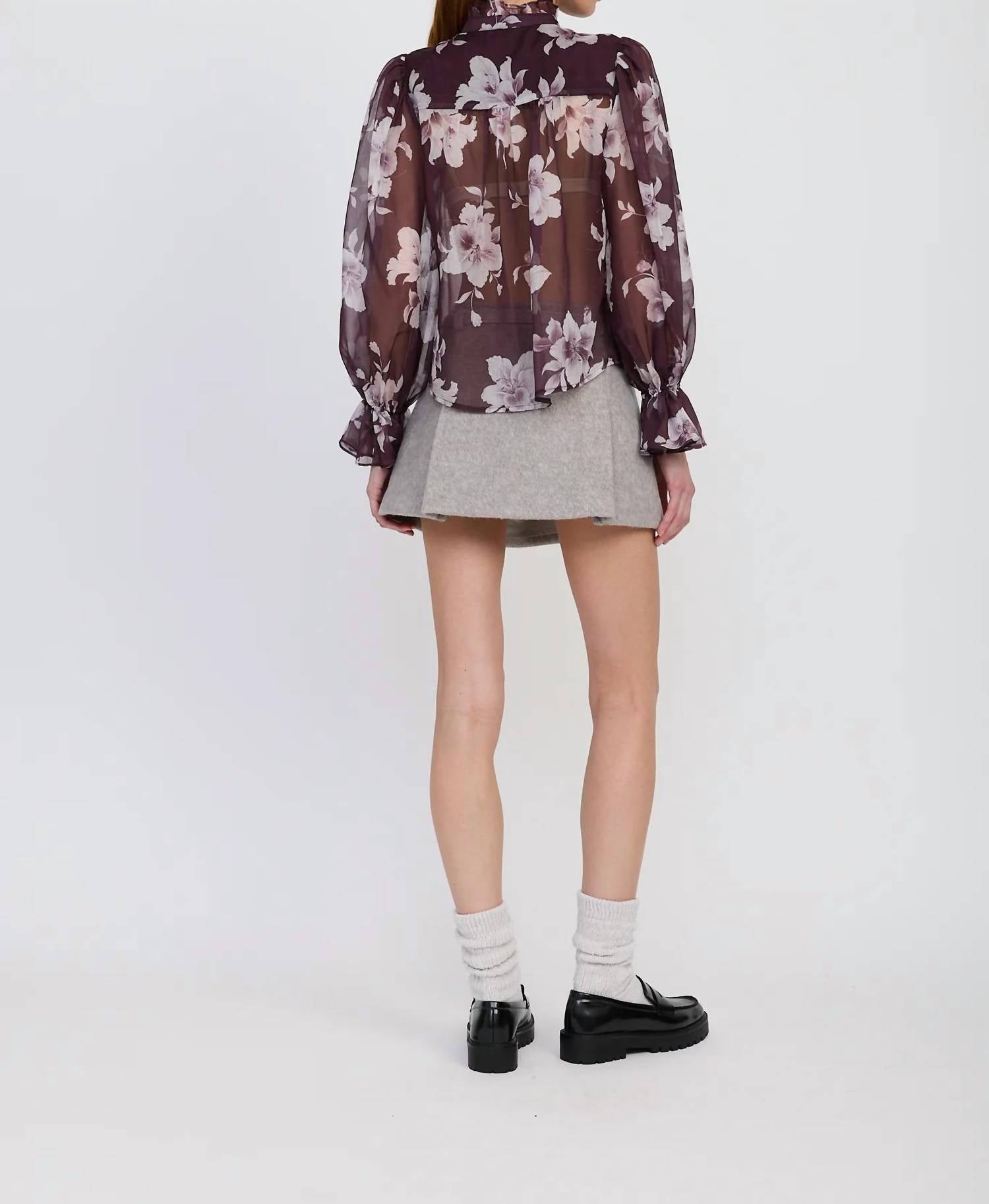 En Saison - Sheer Floral Top