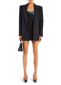 SER.O.YA Josefine Strapless Mini Dress in black denim - women's dress - view 4