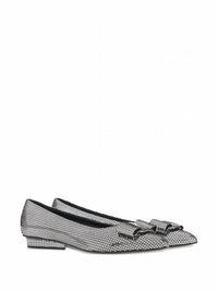Salvatore Ferragamo Women's Bow Ballet Flats in black - women's flats - detail view