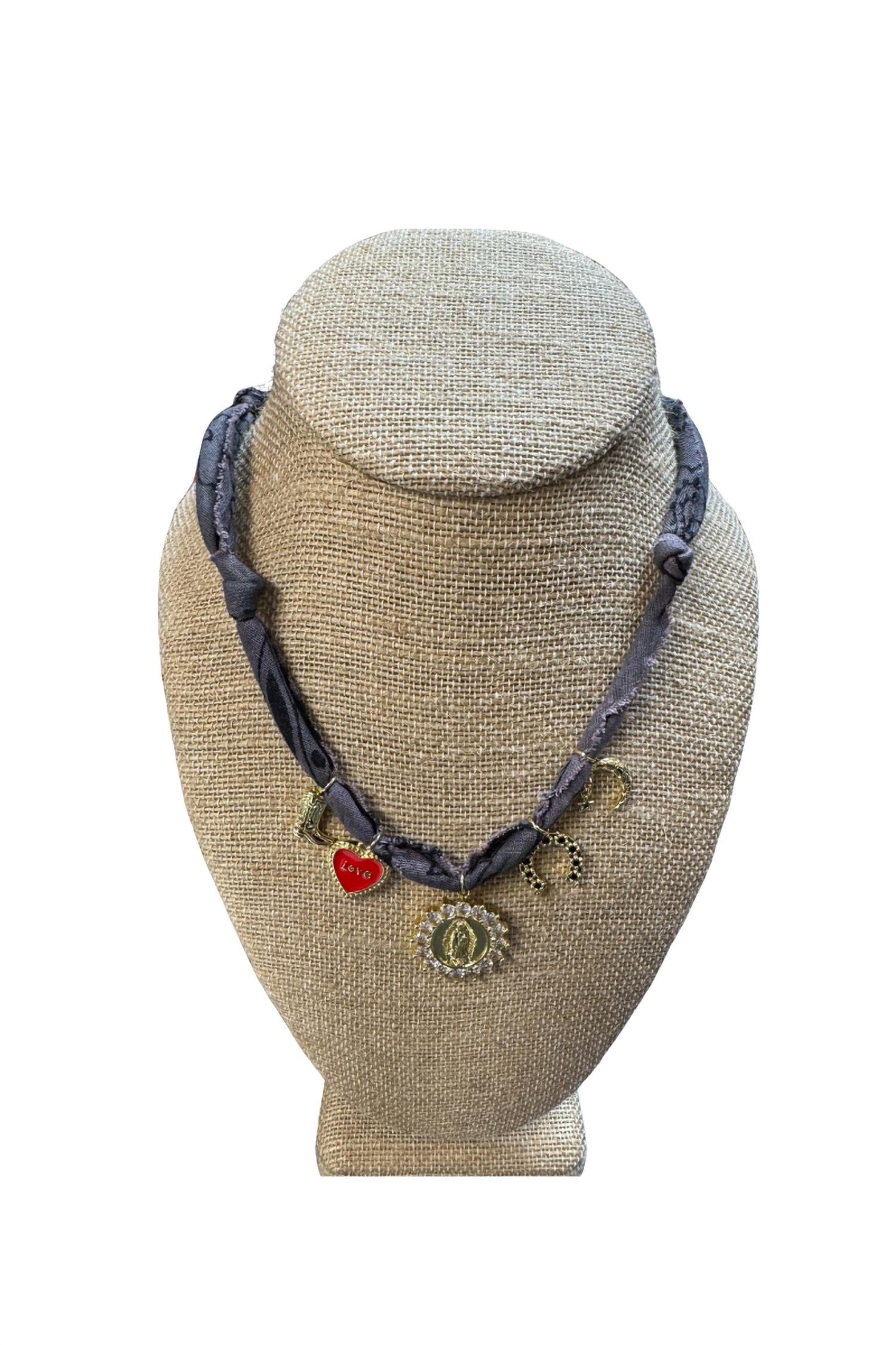 Mandriana Bandanas - Women's Mixed 5 Charms Bandana Necklace