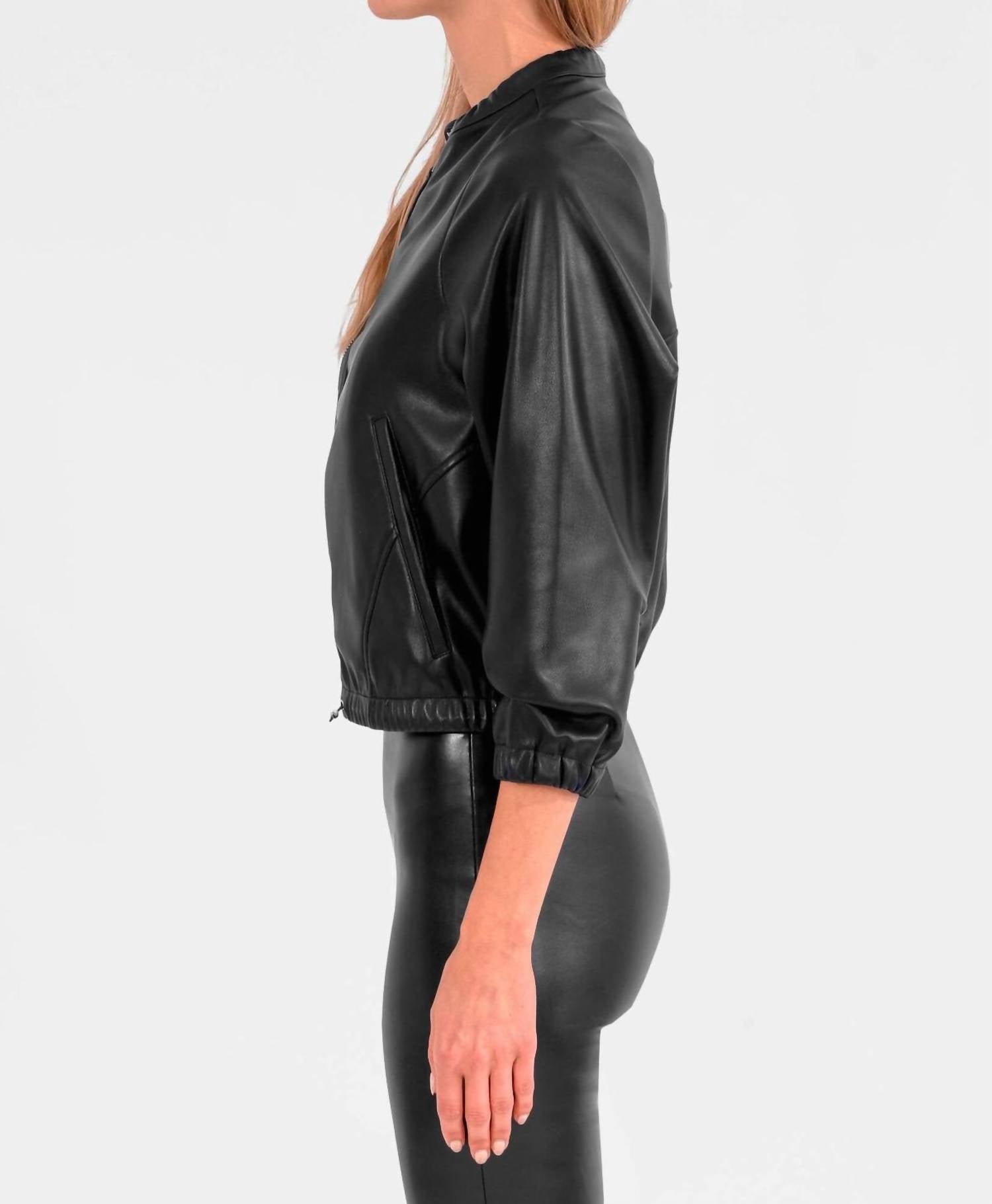 Gretchen Scott - Leatherette Bomber Jacket