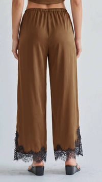 Able - Satin Lace Top And Pants Set