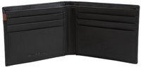 Jack Abrahams Men's Goat Nappa Leather Bi-fold Wallet in cognac black - men's bag - alternate view