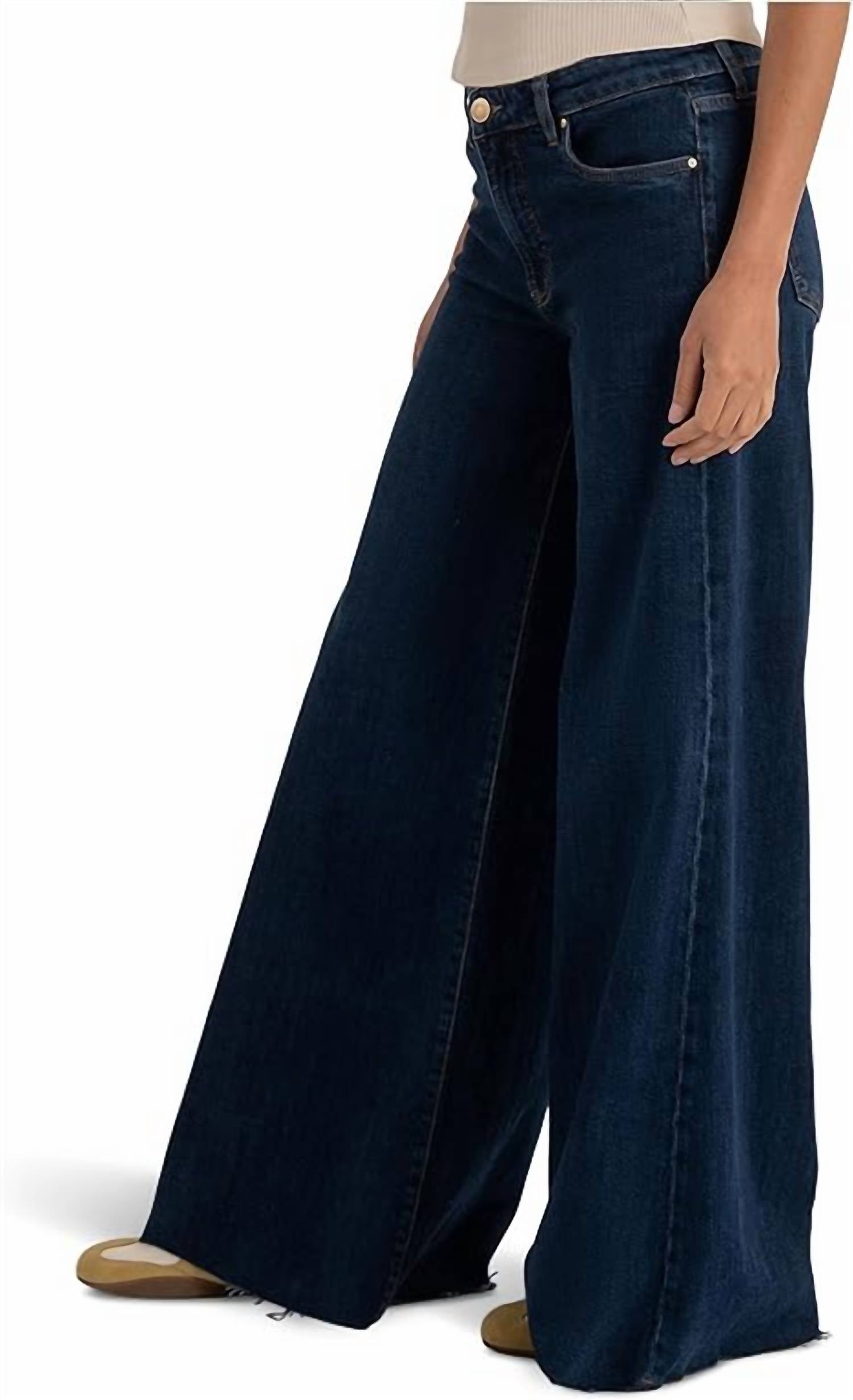 Kut From The Kloth - Blake High Rise Fab Ab Super Wide Leg Raw Hem Jeans