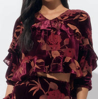 Adelyn Rae - Reese Flutter Sleeve Velvet Burnout Top