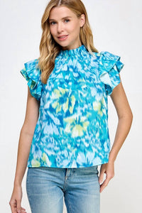 2 Hearts Apparel - Ruffled Neckline Top