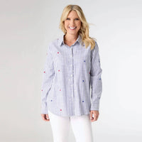 Coco + Carmen - Patriotic Striped Button-up Shirt