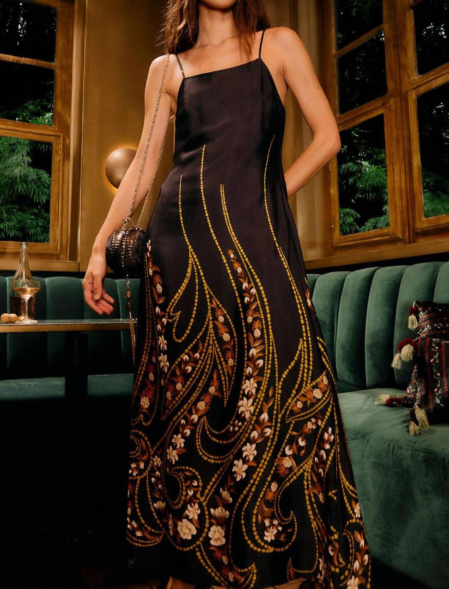 Farm Rio - Garden Silhouette Slip Midi Dress