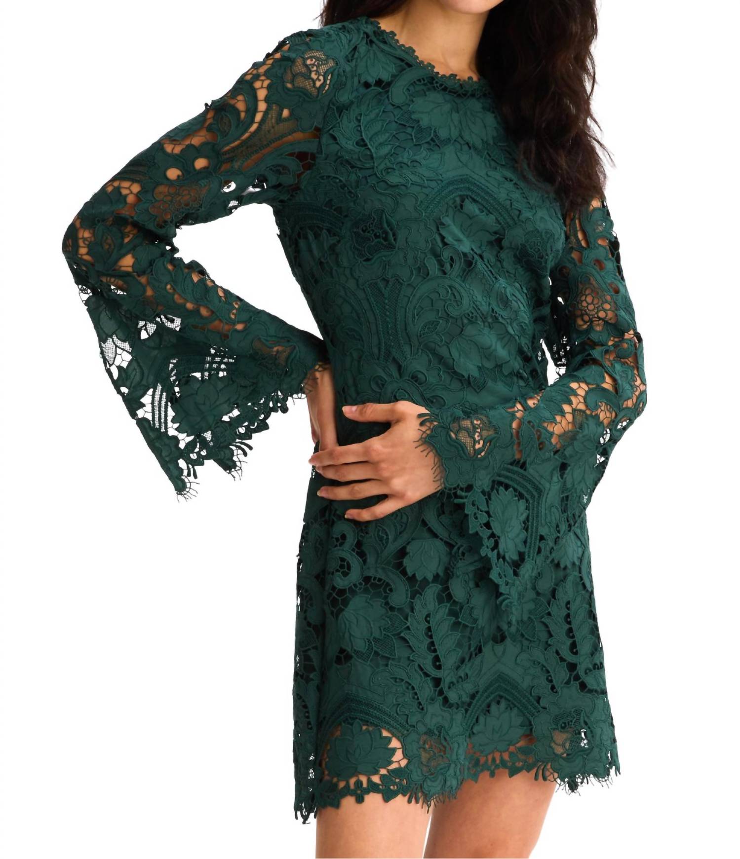 ALLISON NEW YORK DAISEY DRESS in pine green - women's dress - alternate view