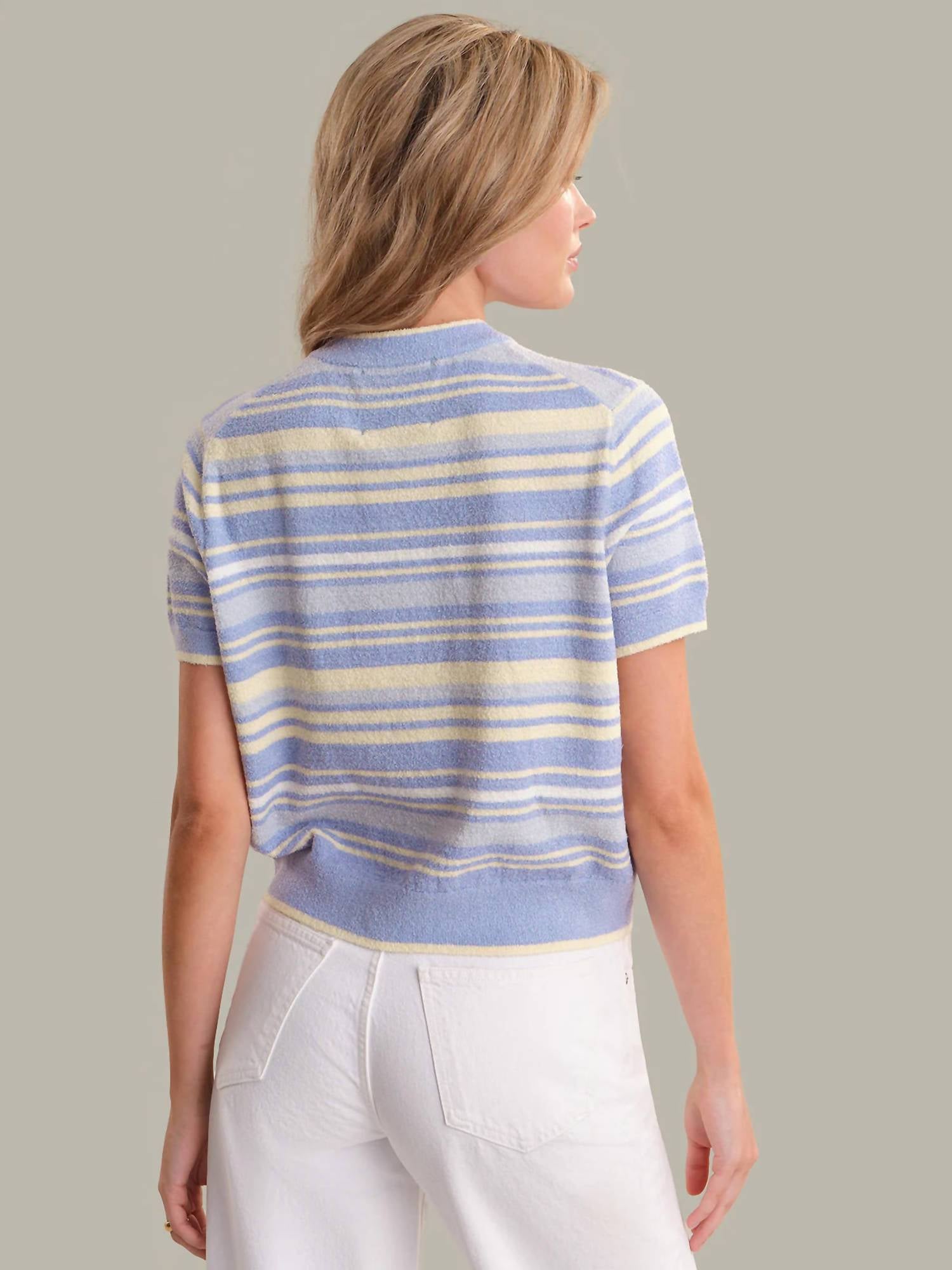 525 America - Bay Stripe Short Sleeve Cardigan
