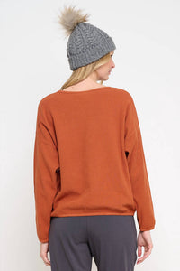 Cotton Lani Patch Star Sweatshirt in cedar - women's top - alternate view