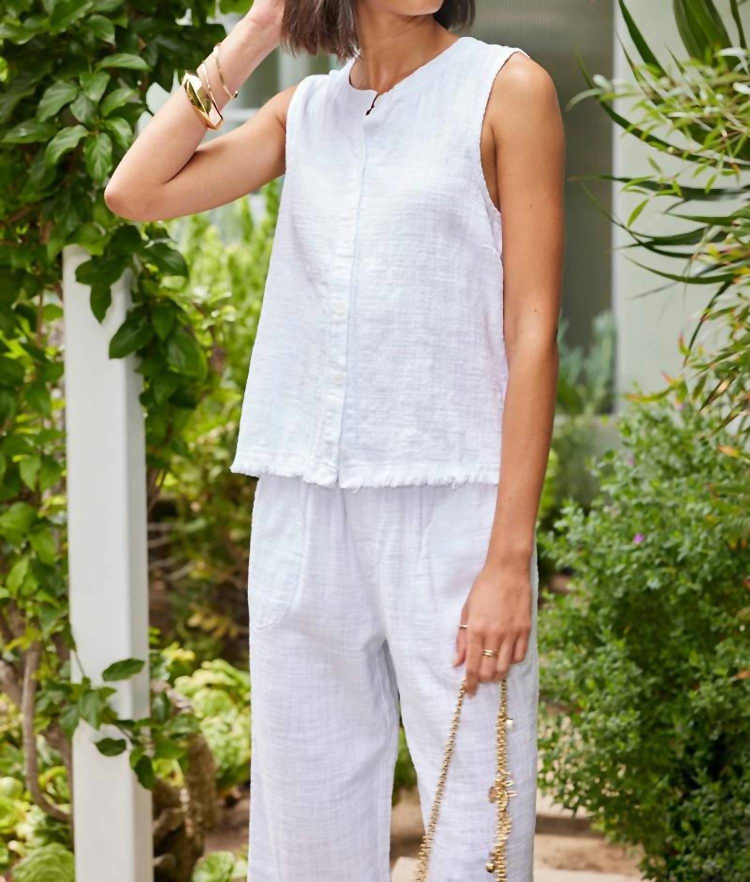 Bobi - Button Front Tank Top