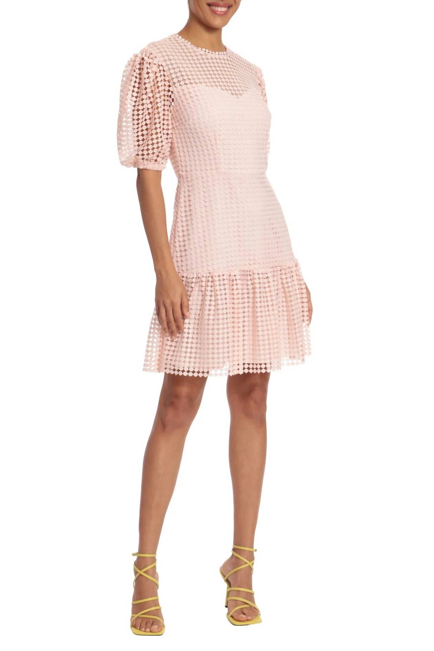 Donna Morgan - Puff Sleeve Mini Lace Dress