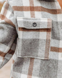 Lovesoft - Plaid Button Flannel Shirt Jacket