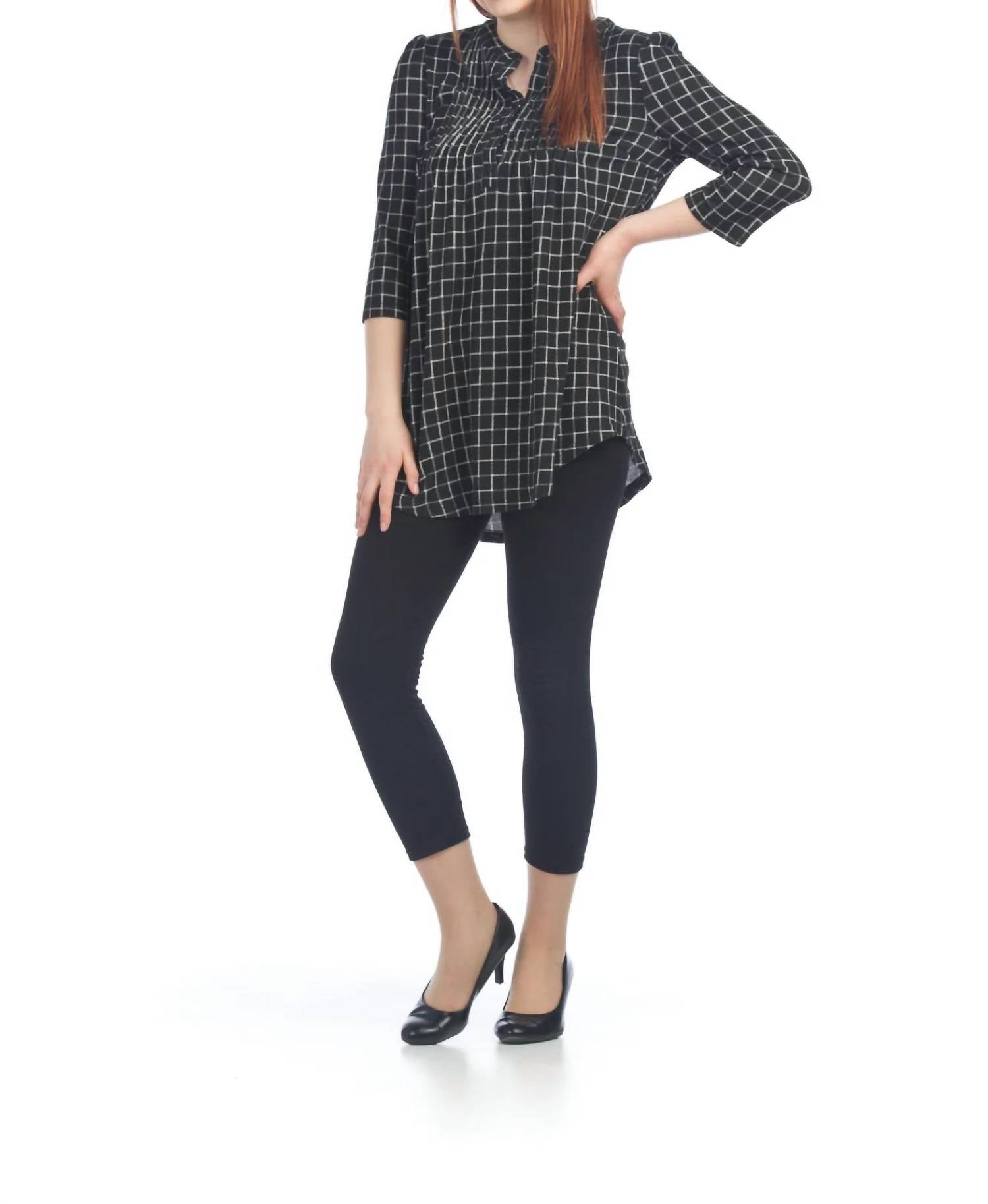 Papillon - Check Pleated Tunic