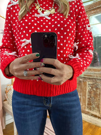 She + Sky - Two Tone Bow Sweater