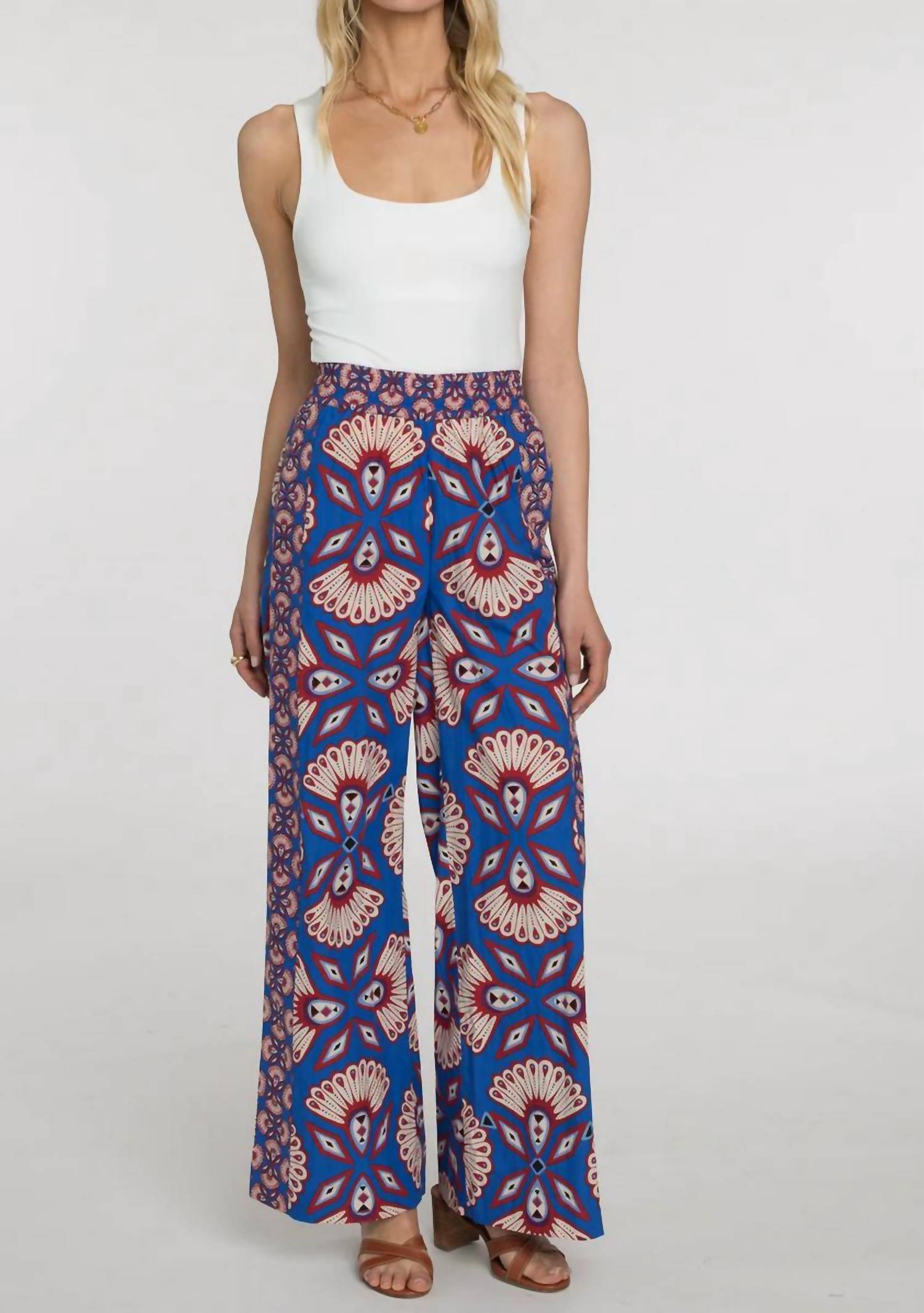 Elizabeth James The Label Sutton Pants in sapphire feather - women's pants