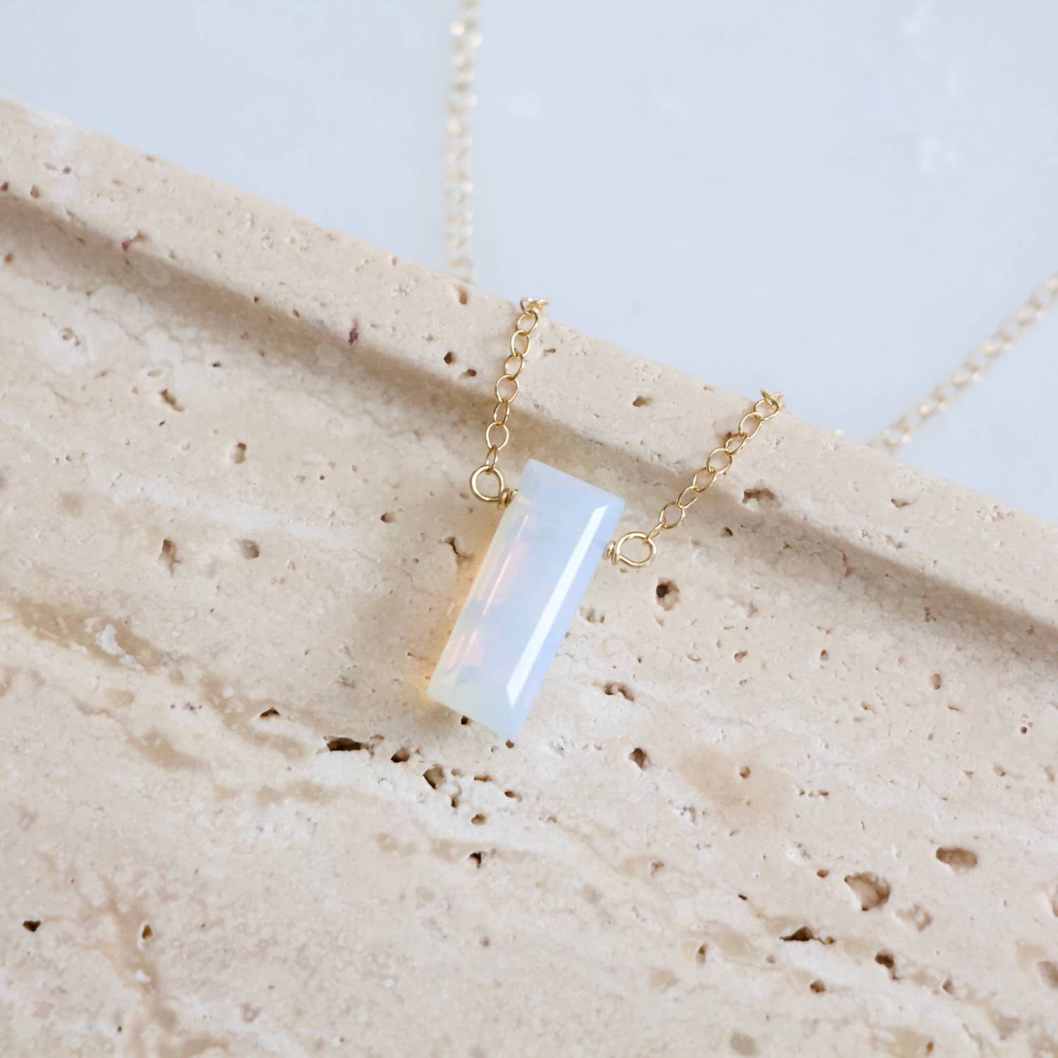 Mesa Blue - Women's Rectangle Opalite Necklace