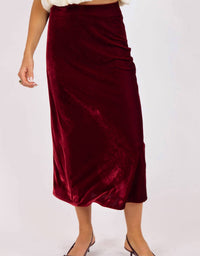 Sage The Label - Twilight Spell Stretch Velvet Bias Midi Skirt