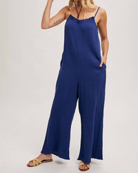 Bluivy - Sleeveless Scoop Back Ruffled Neckline Jumpsuit