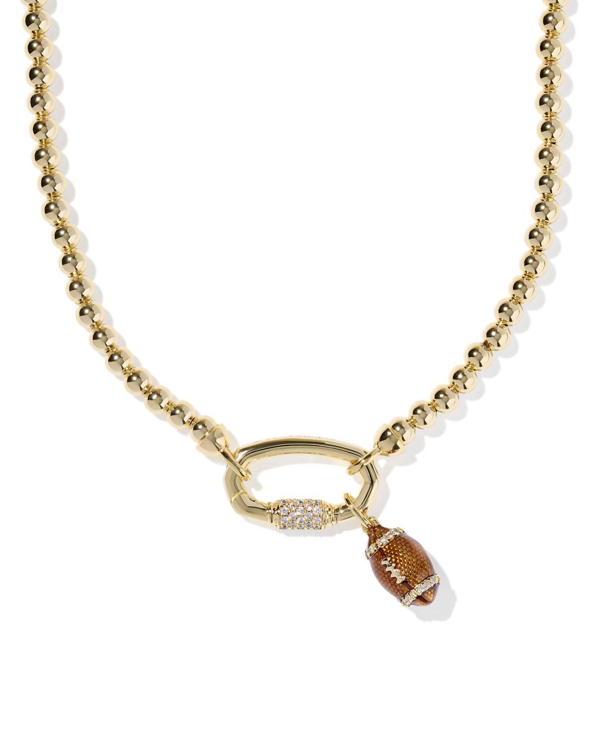 Kendra Scott Women's Football Metal Strand Necklace in gold - women's jewelry - detail view