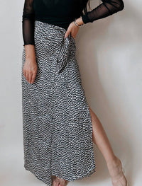 Promesa - Angeles Animal Print Satin Wrap Skirt