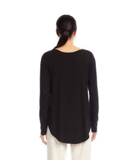 Karen Kane - Long Sleeve Embellished Shirttail Top