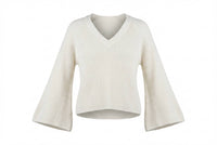 Angie - V Neck Bell Sleeve Sweater