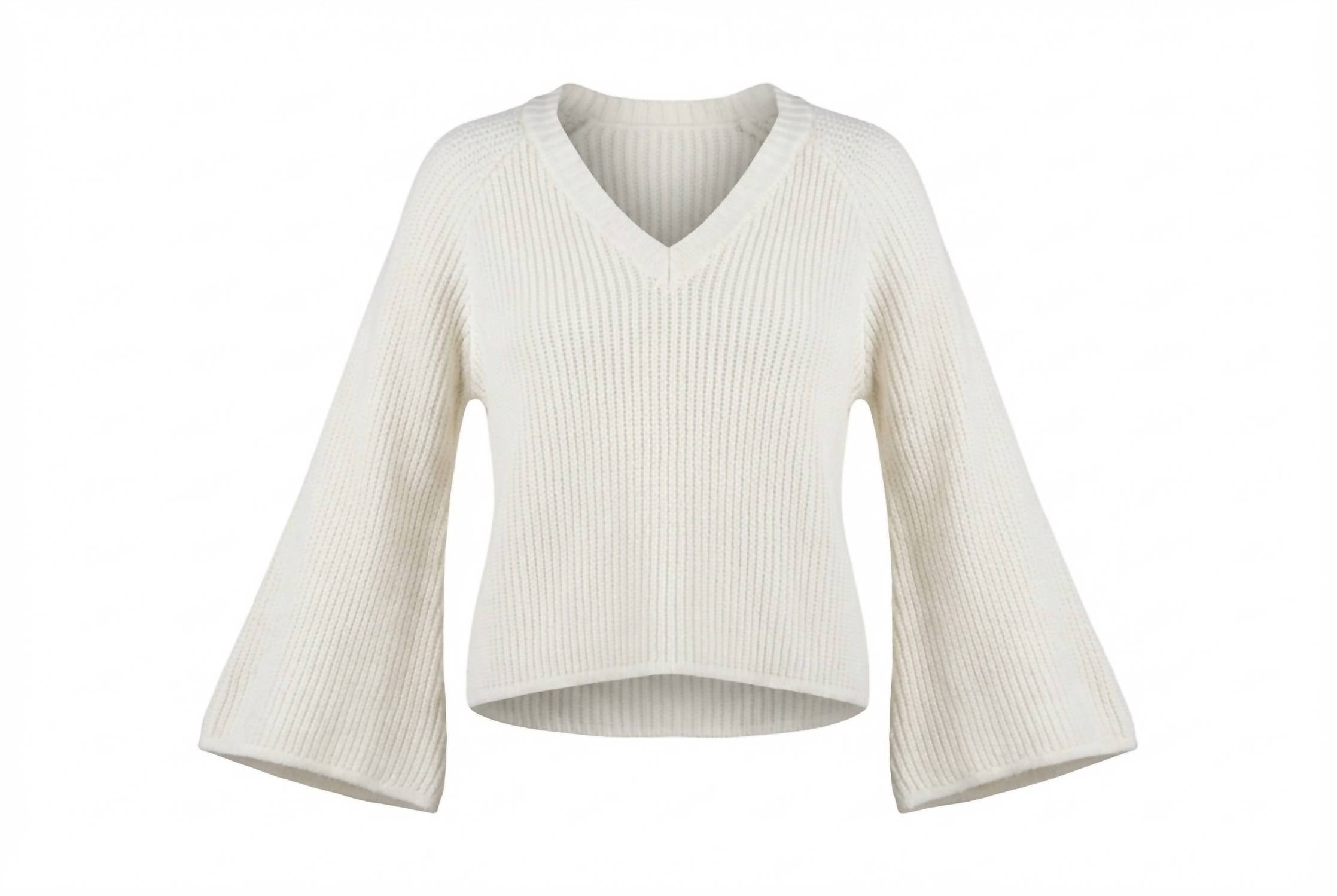 Angie - V Neck Bell Sleeve Sweater